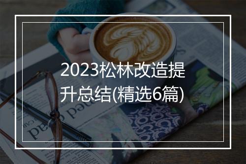 2023松林改造提升总结(精选6篇)