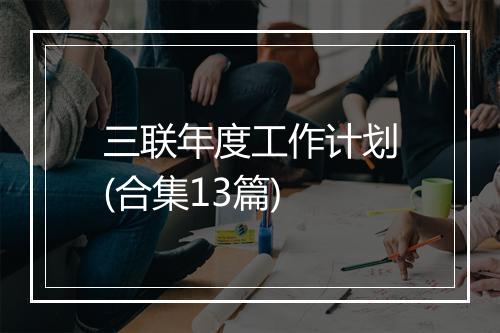 三联年度工作计划(合集13篇)