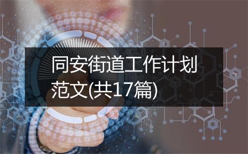 同安街道工作计划范文(共17篇)