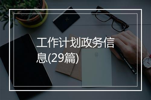 工作计划政务信息(29篇)
