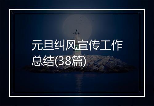 元旦纠风宣传工作总结(38篇)