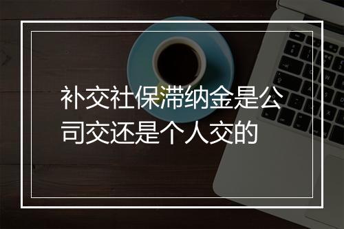 补交社保滞纳金是公司交还是个人交的