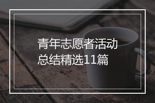 青年志愿者活动总结精选11篇