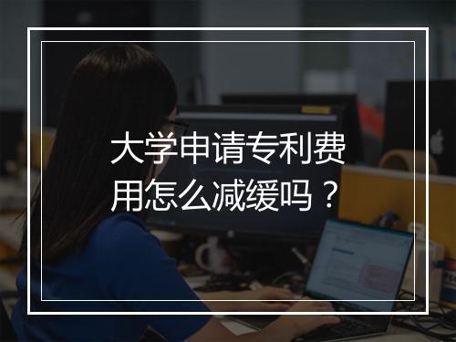 大学申请专利费用怎么减缓吗?