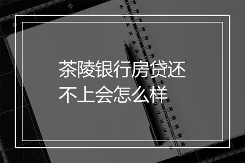 茶陵银行房贷还不上会怎么样