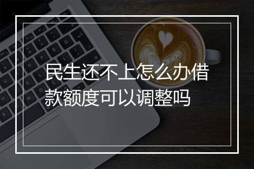 民生还不上怎么办借款额度可以调整吗