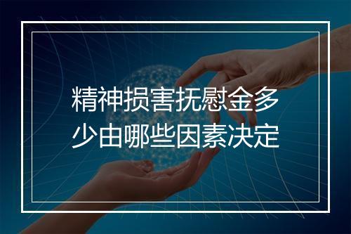 精神损害抚慰金多少由哪些因素决定