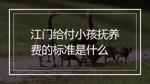 江门给付小孩抚养费的标准是什么