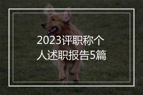 2023评职称个人述职报告5篇
