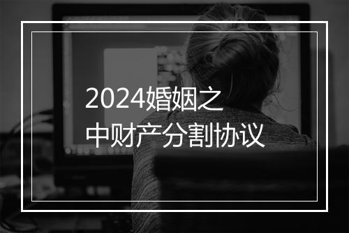 2024婚姻之中财产分割协议