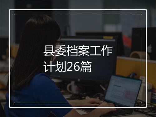 县委档案工作计划26篇
