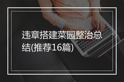 违章搭建菜园整治总结(推荐16篇)