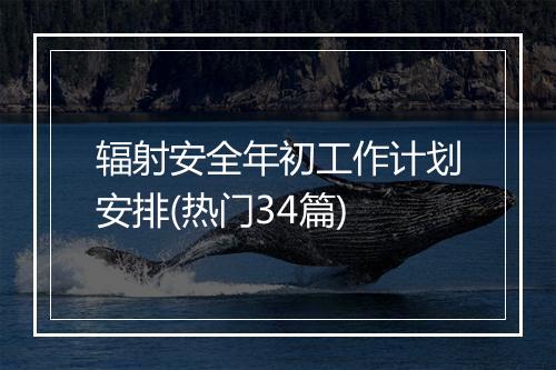 辐射安全年初工作计划安排(热门34篇)