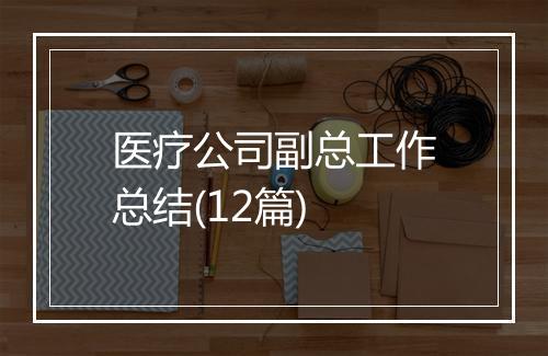 医疗公司副总工作总结(12篇)