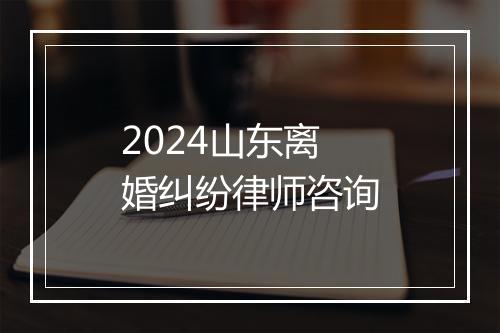 2024山东离婚纠纷律师咨询