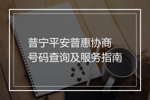 普宁平安普惠协商 号码查询及服务指南