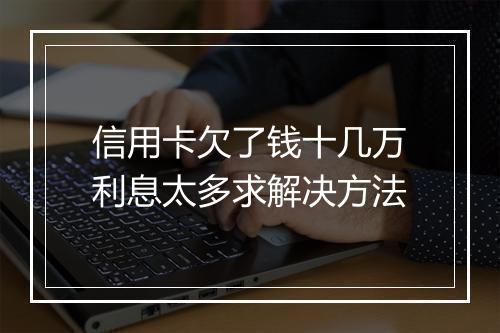 信用卡欠了钱十几万利息太多求解决方法