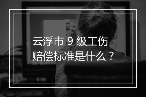 云浮市 9 级工伤赔偿标准是什么?