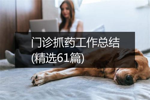 门诊抓药工作总结(精选61篇)