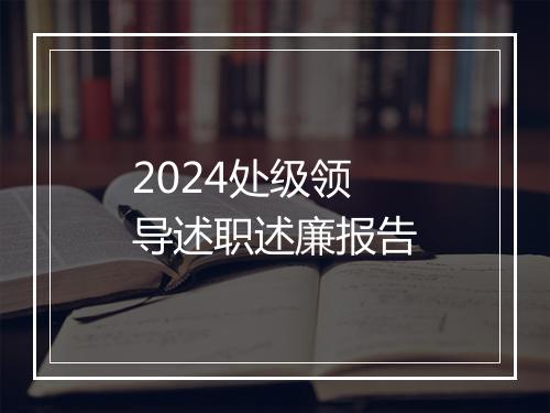 2024处级领导述职述廉报告