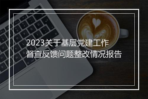 2023关于基层党建工作督查反馈问题整改情况报告