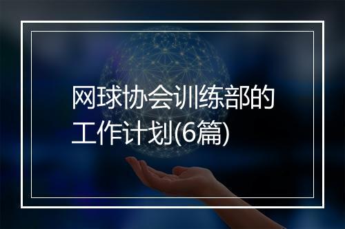 网球协会训练部的工作计划(6篇)