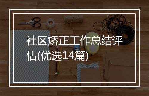社区矫正工作总结评估(优选14篇)