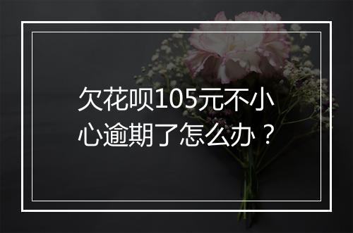 欠花呗105元不小心逾期了怎么办?