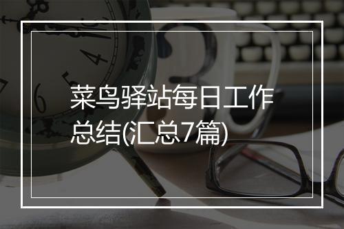 菜鸟驿站每日工作总结(汇总7篇)