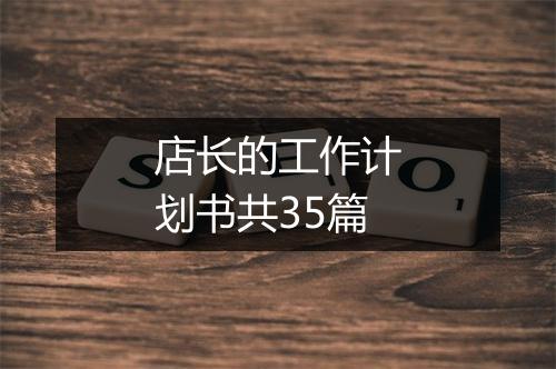 店长的工作计划书共35篇