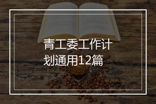 青工委工作计划通用12篇