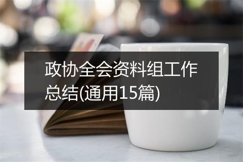 政协全会资料组工作总结(通用15篇)