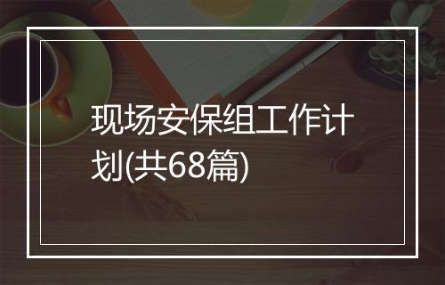 现场安保组工作计划(共68篇)