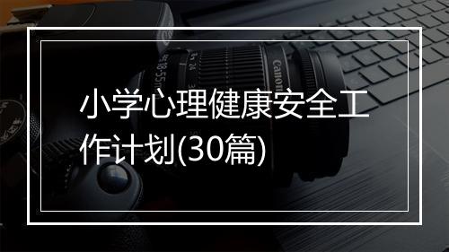 小学心理健康安全工作计划(30篇)