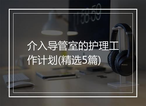 介入导管室的护理工作计划(精选5篇)