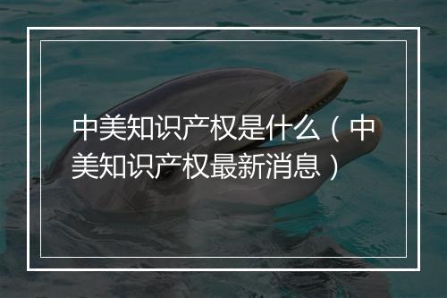 中美知识产权是什么(中美知识产权最新消息)