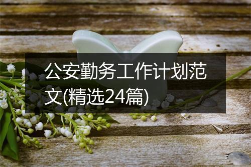 公安勤务工作计划范文(精选24篇)
