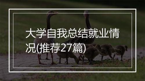 大学自我总结就业情况(推荐27篇)
