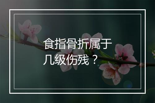 食指骨折属于几级伤残?