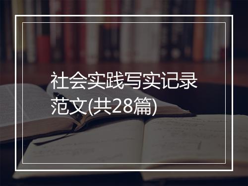 社会实践写实记录范文(共28篇)