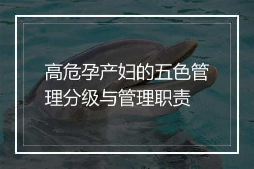 高危孕产妇的五色管理分级与管理职责