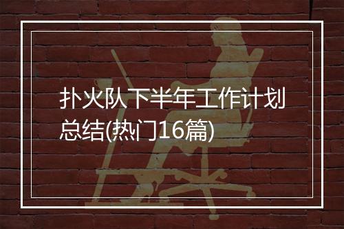 扑火队下半年工作计划总结(热门16篇)