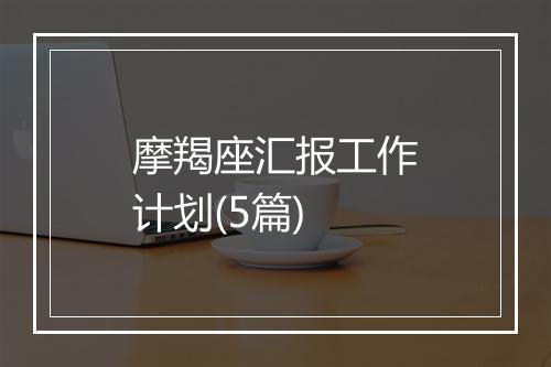 摩羯座汇报工作计划(5篇)