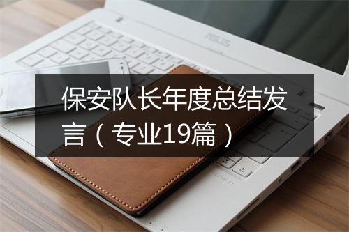 保安队长年度总结发言(专业19篇)