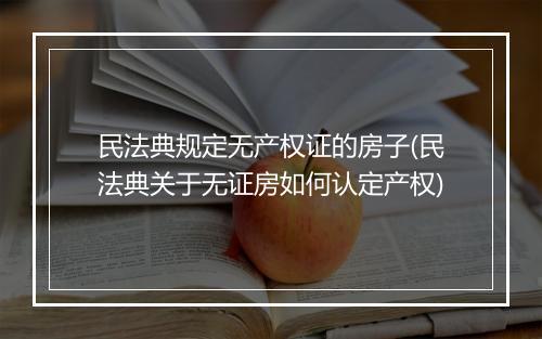 民法典规定无产权证的房子(民法典关于无证房如何认定产权)