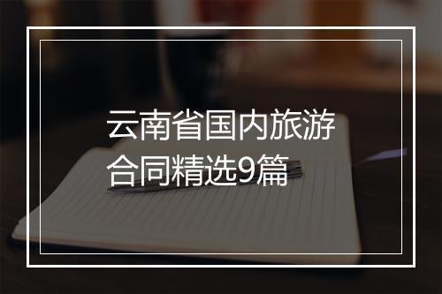 云南省国内旅游合同精选9篇