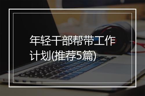 年轻干部帮带工作计划(推荐5篇)