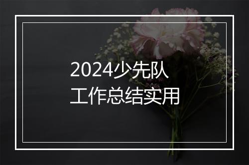 2024少先队工作总结实用