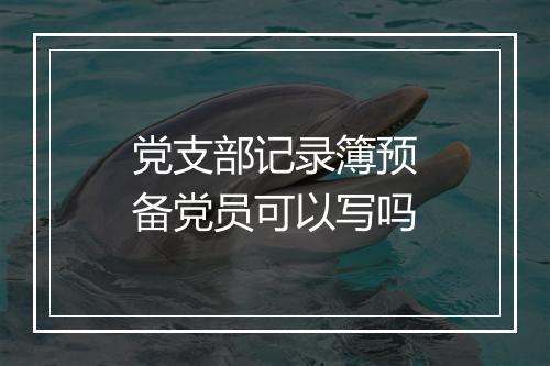 党支部记录簿预备党员可以写吗