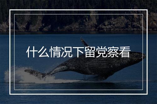 什么情况下留党察看